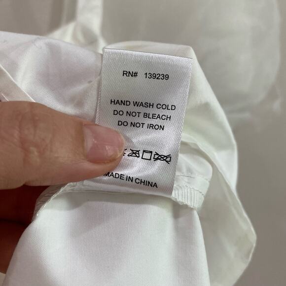 Pomander Place Tinsley White Puff Sheer Sleeve Top Size XS - Picture 9 of 12